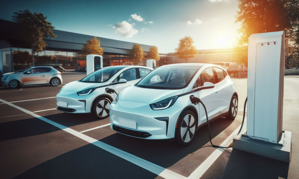voiture electrique au soleil