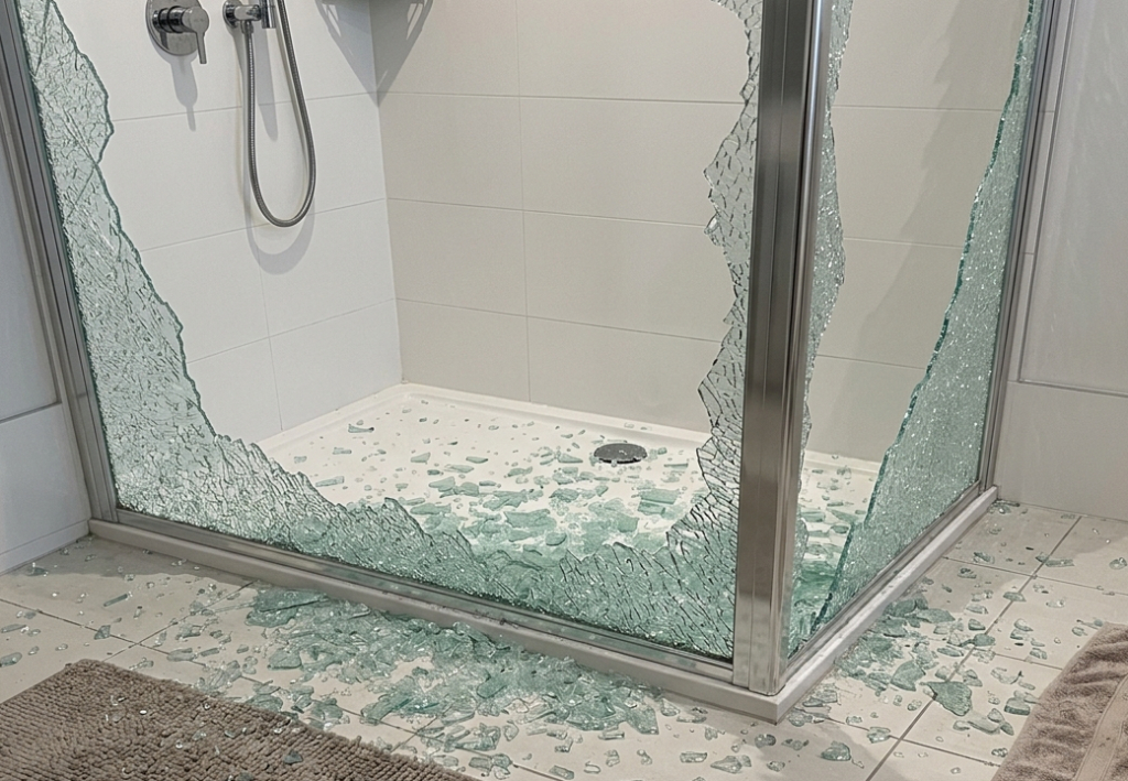 Parroi de douche qui explose