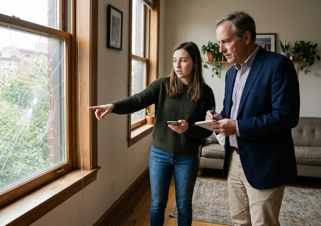 Vitre brisee qui paye