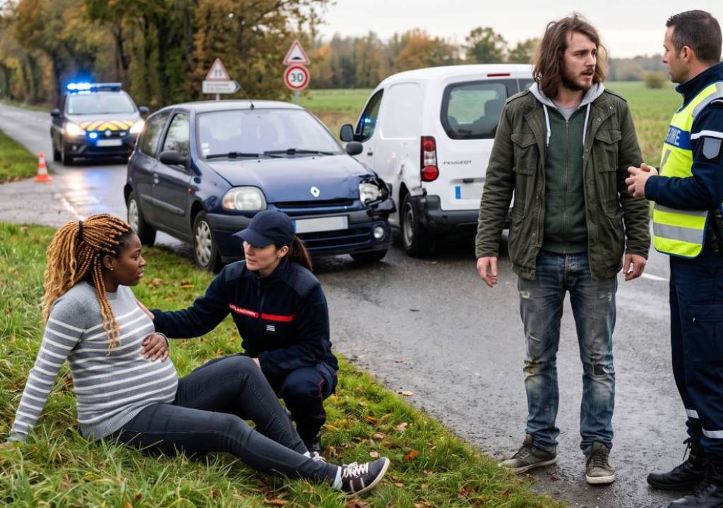 Femme francaise enceinte dans un accident de la route