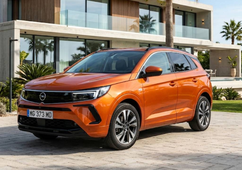 Une voiture de la marque opel orange.